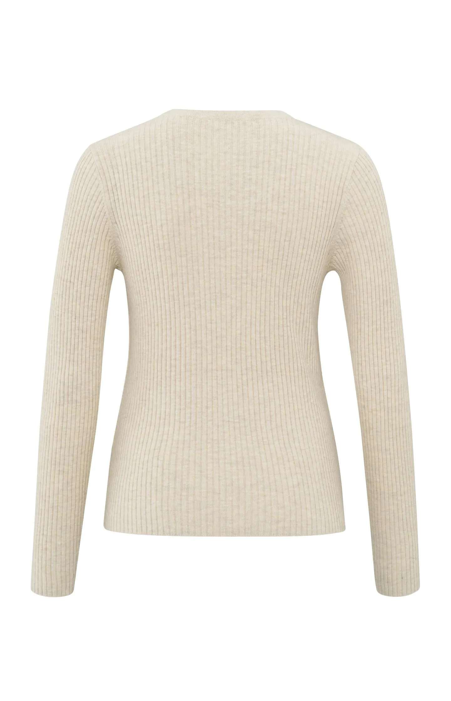 Faux layered ribbed cardigan with button detail