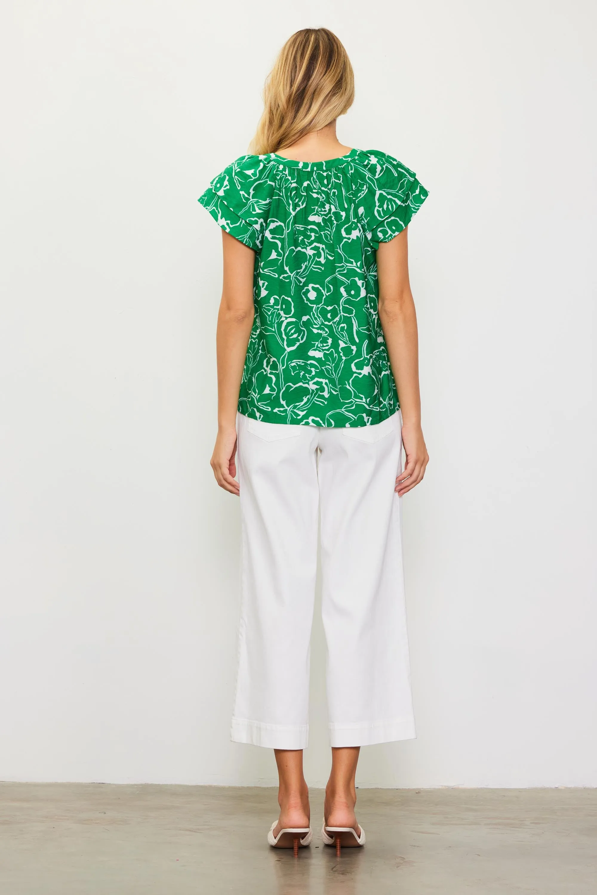Floral Print Short Sleeve Top