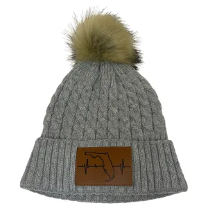 Florida Beanie | Pom | Gray