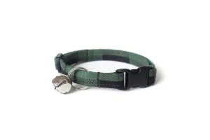 Forest Green Buffalo Plaid Cat Collar