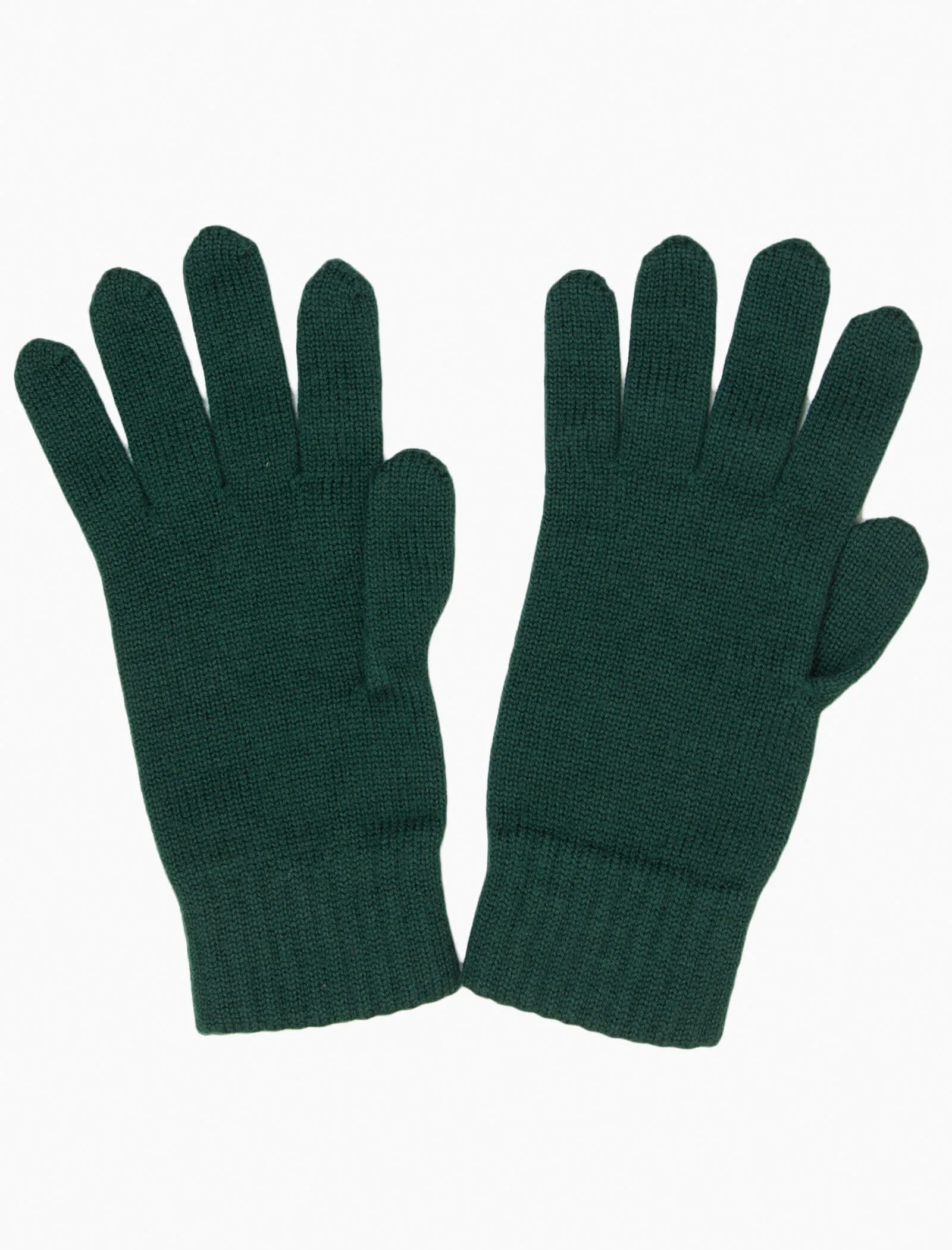 Forest Green Solid Wool Gloves