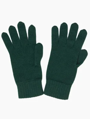 Forest Green Solid Wool Gloves