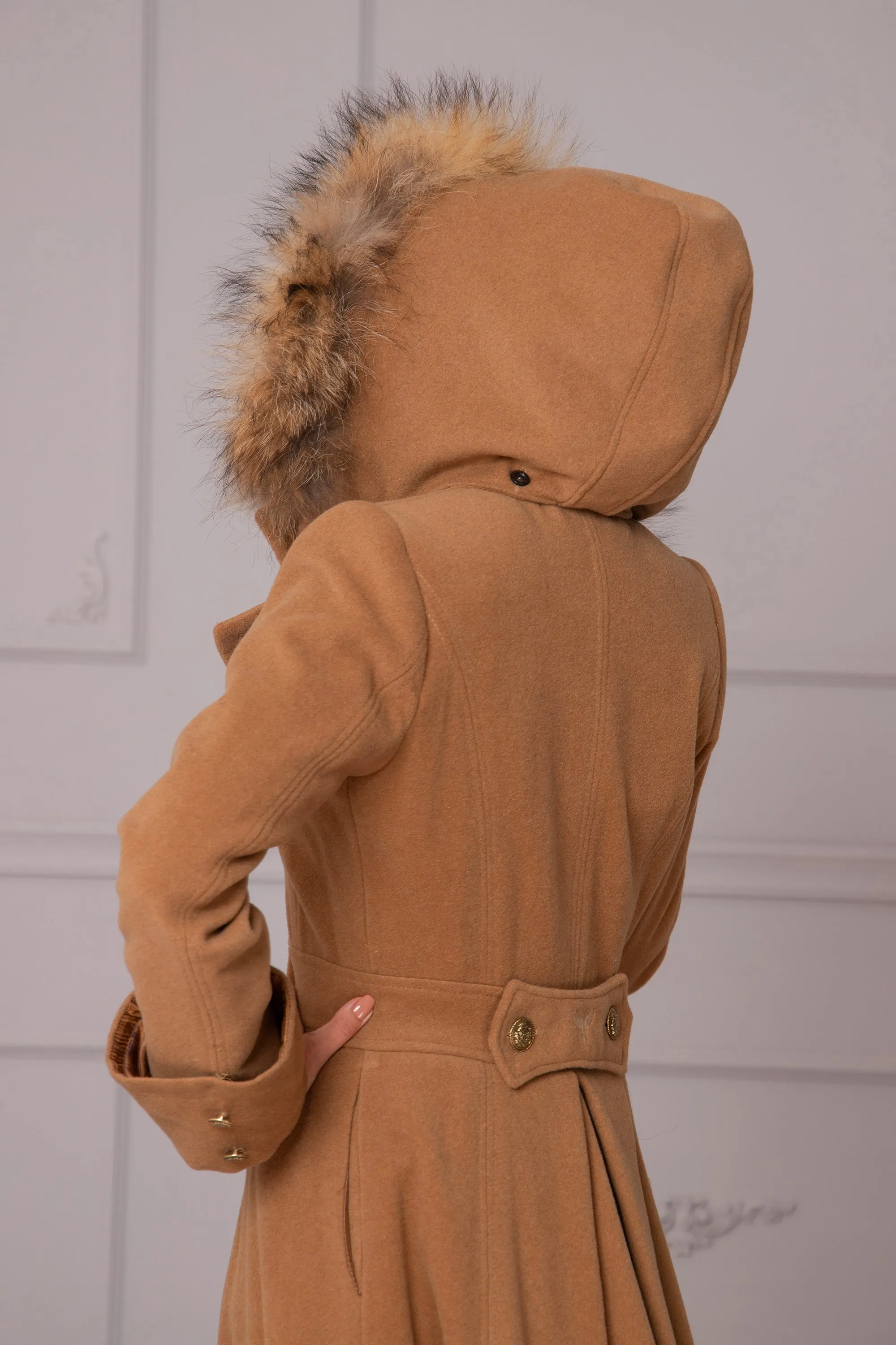 FOX FUR HOODED COAT