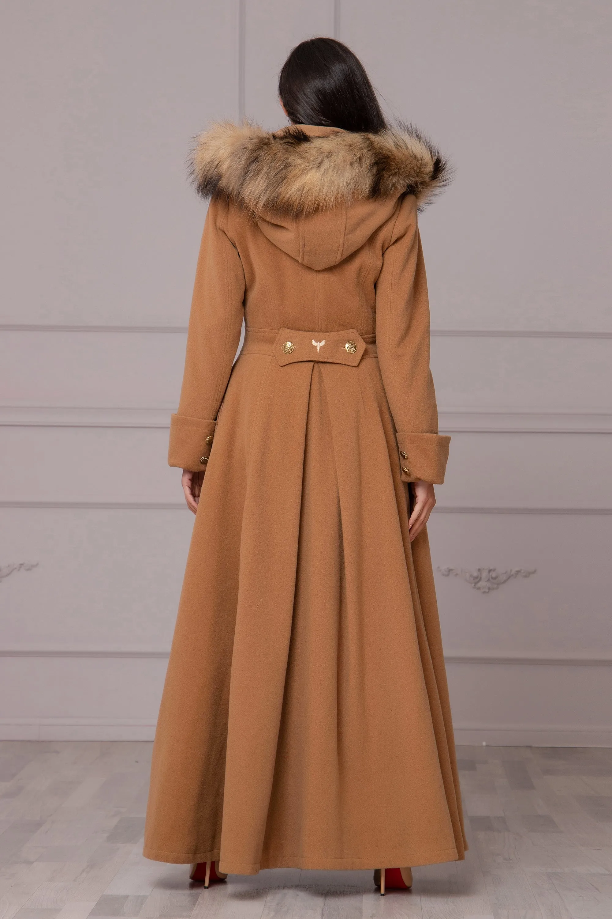 FOX FUR HOODED COAT