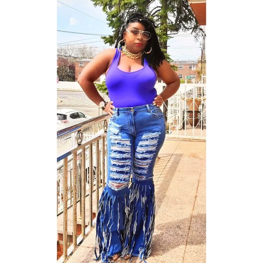 Fringe Flare Jeans