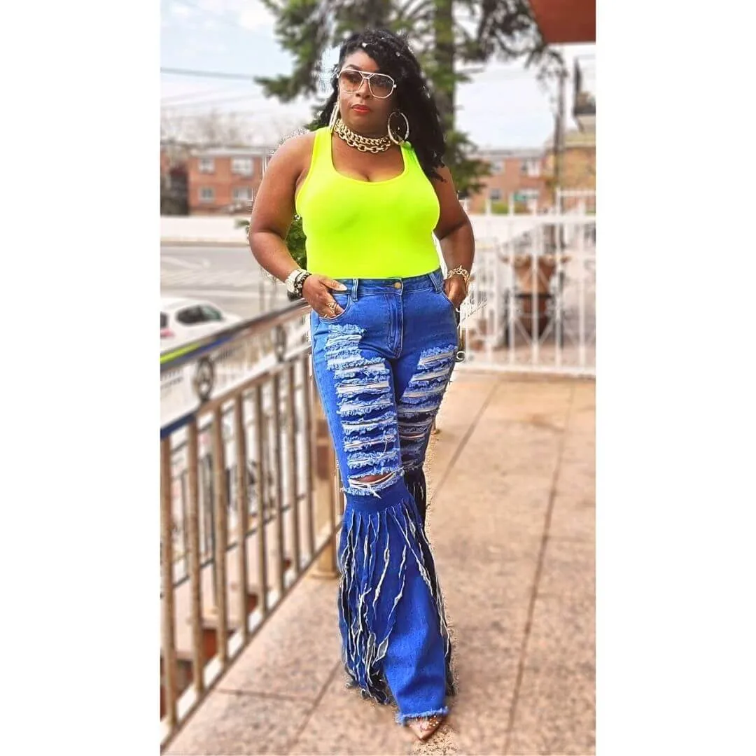 Fringe Flare Jeans