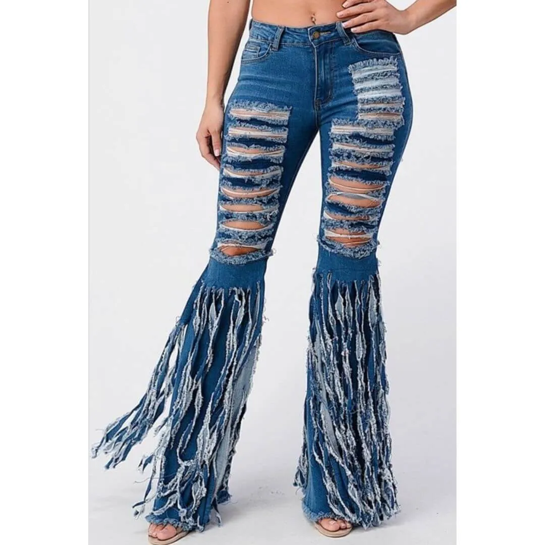 Fringe Flare Jeans