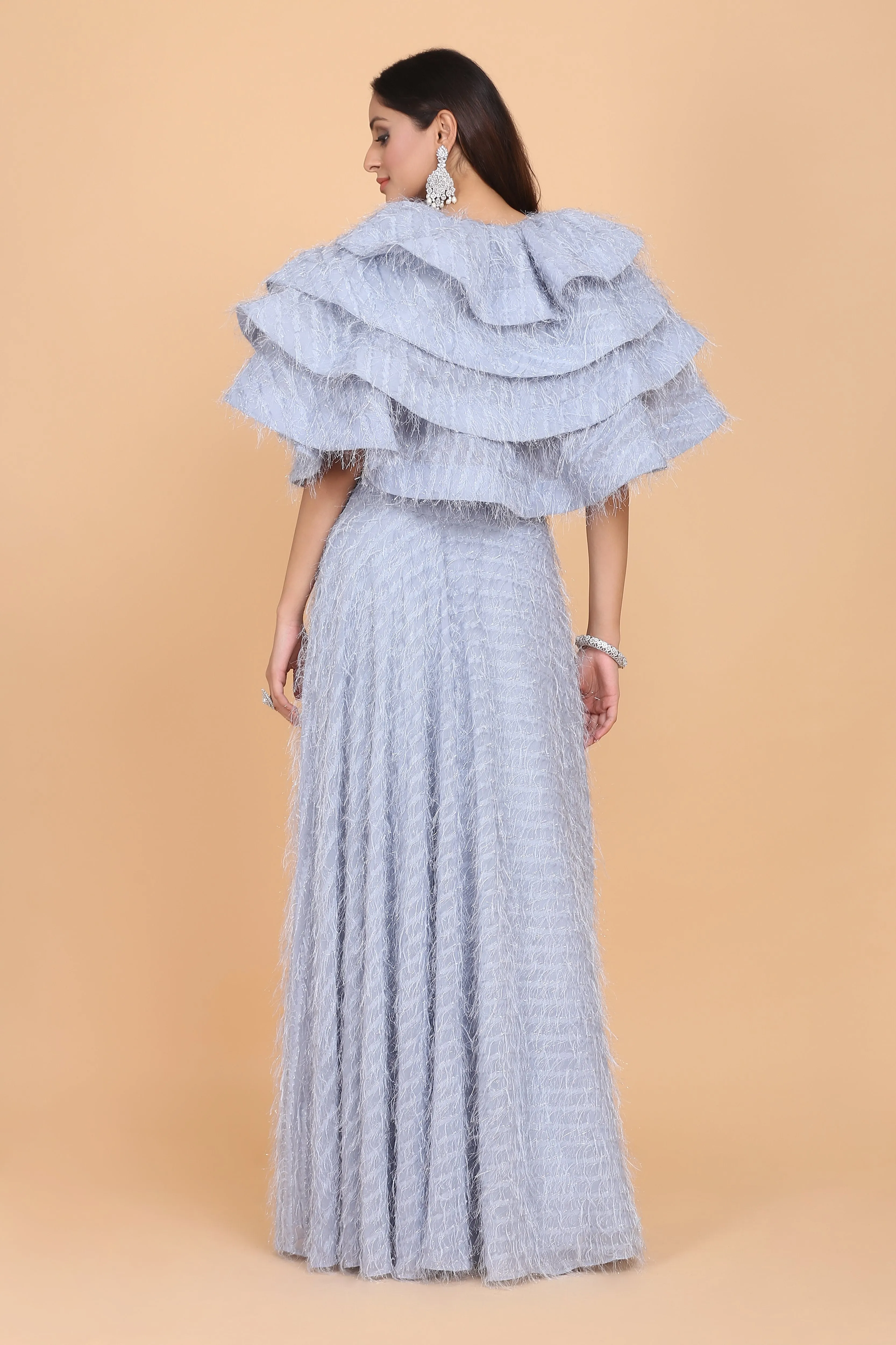 Fringe Ruffle Crop Top & Skirt Set