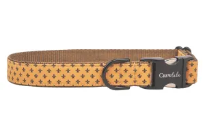 Golden Fleur-De-Lis Dog Collar