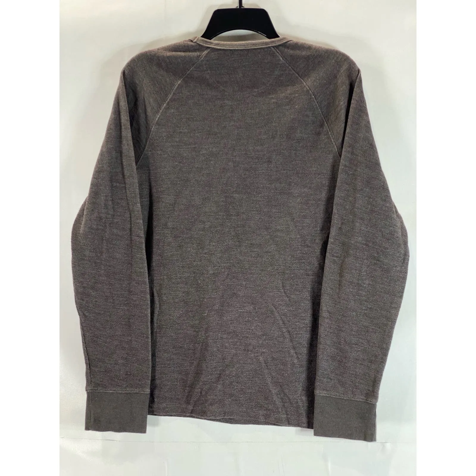 GOODFELLOW & CO Men's Brown Crewneck Standard-Fit Thermal Long Sleeve Shirt SZ S