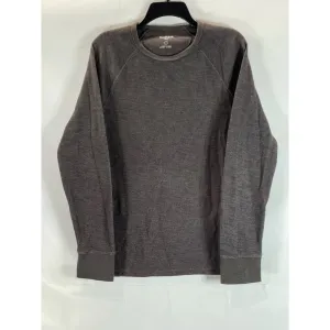 GOODFELLOW & CO Men's Brown Crewneck Standard-Fit Thermal Long Sleeve Shirt SZ S