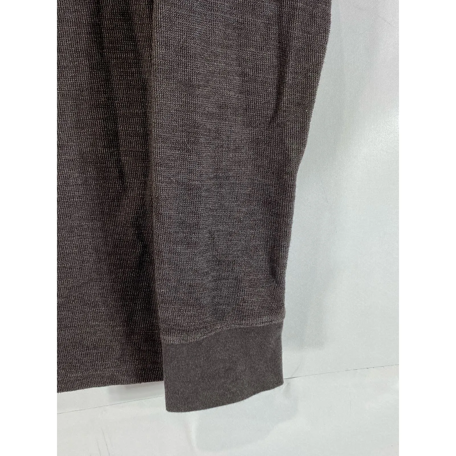 GOODFELLOW & CO Men's Brown Crewneck Standard-Fit Thermal Long Sleeve Shirt SZ S