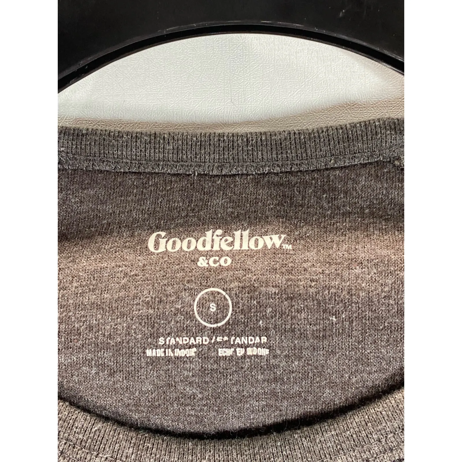 GOODFELLOW & CO Men's Brown Crewneck Standard-Fit Thermal Long Sleeve Shirt SZ S