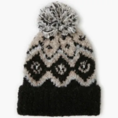 Graphic Fairisle Pom Hat