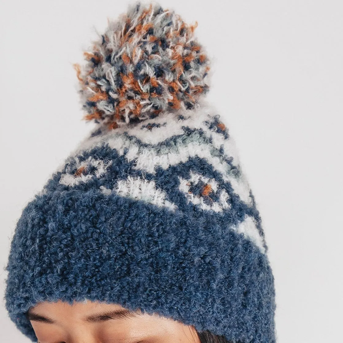 Graphic Fairisle Pom Hat