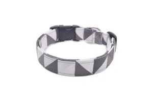 Gray Geometric Dog Collar
