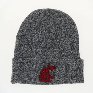 Gray Marled WSU Foldover Beanie
