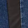 High-Waisted Faux-Leather Snap Wide-Leg Jeans - Dark Wash