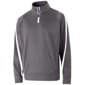 Holloway Youth Graphite/White Quarter Zip Determination Pullover