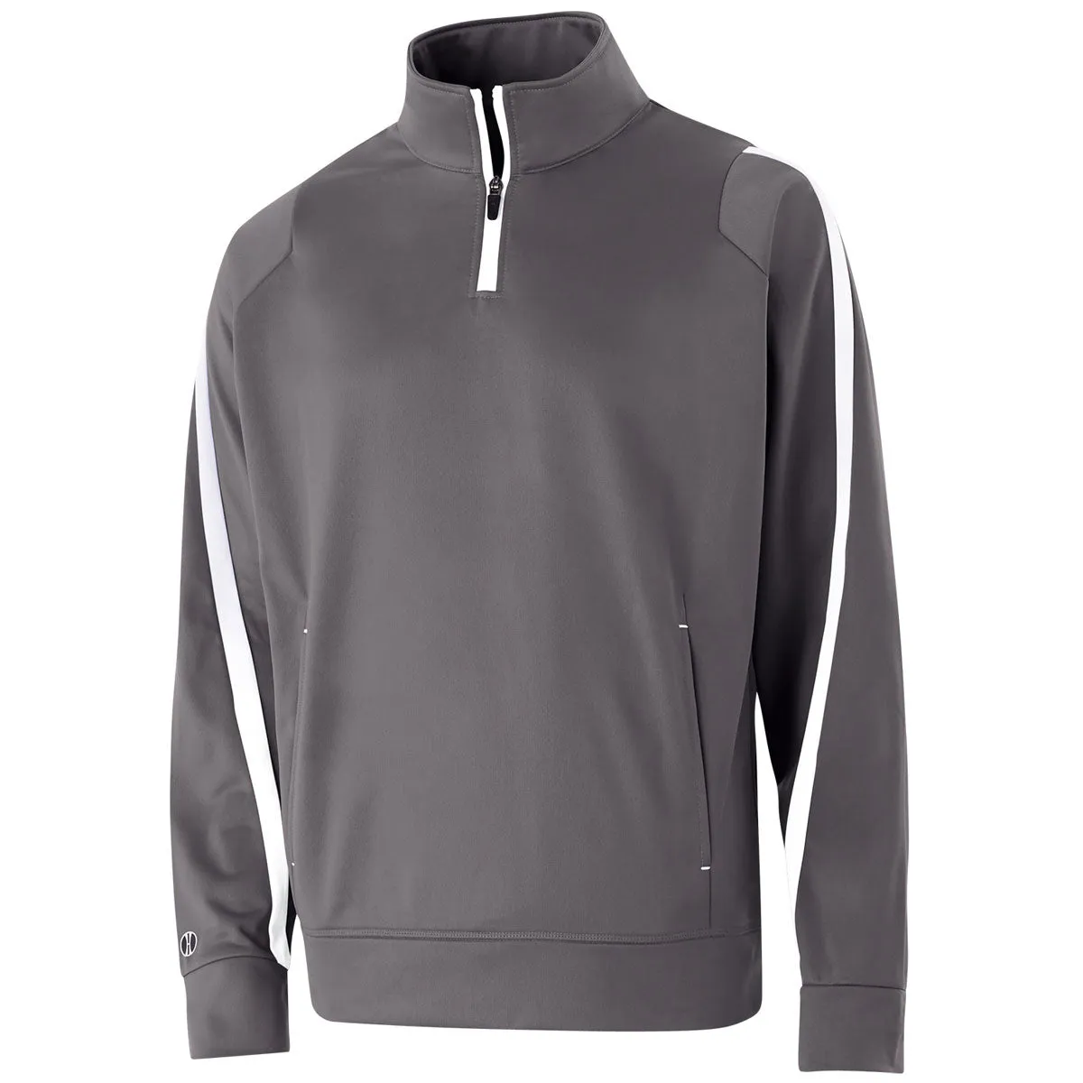 Holloway Youth Graphite/White Quarter Zip Determination Pullover