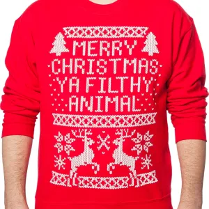 Home Alone Ya Filthy Animal Faux Ugly Sweater