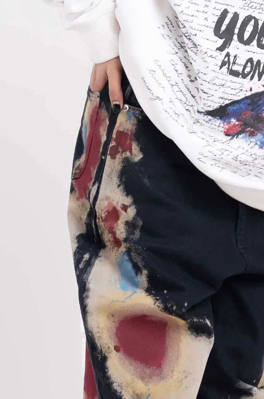 Huemn Blood Washed Distressed Edge Denim