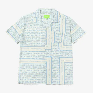 HUF | SCARF RESORT WOVEN TOP  { WHITE/BLUE
