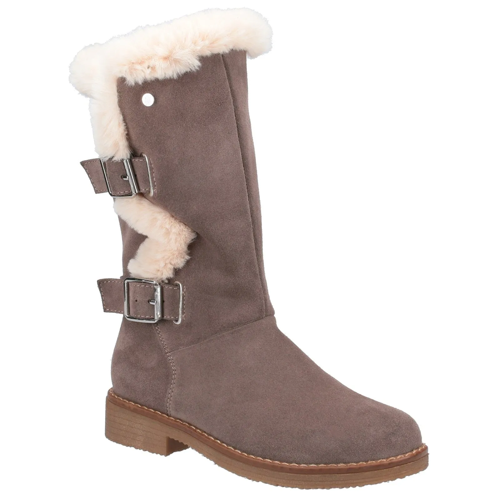 Hush Puppies Womens Megan Suede Mid Boots - Grey