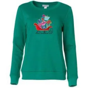 I.B. Diffusion Green Holiday Fleece Pullover