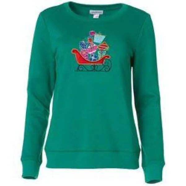 I.B. Diffusion Green Holiday Fleece Pullover