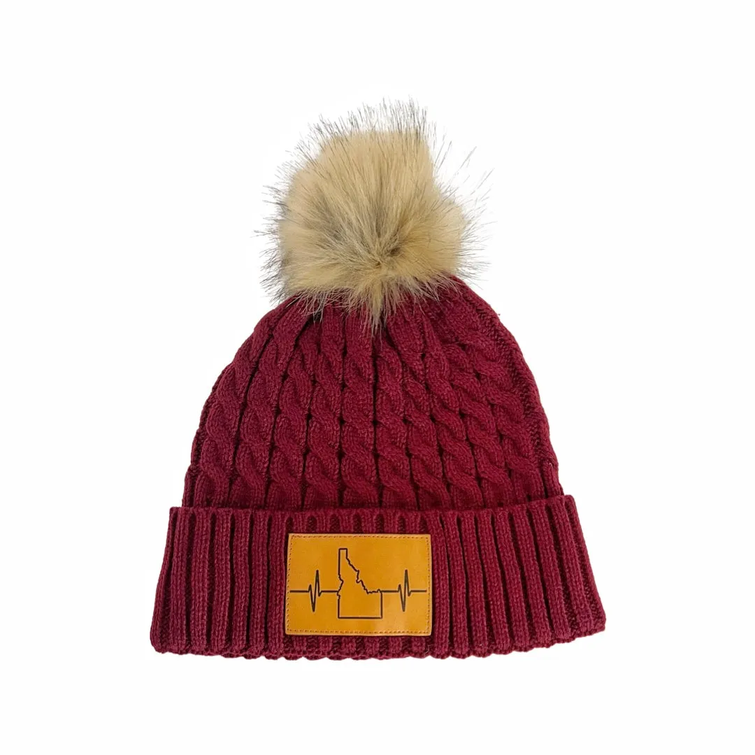 Idaho Beanie | Pom | Maroon
