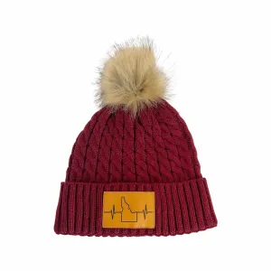 Idaho Beanie | Pom | Maroon