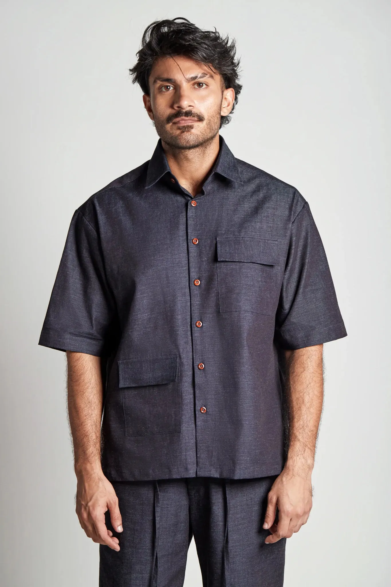 Indigo Odd Pocket Shirt