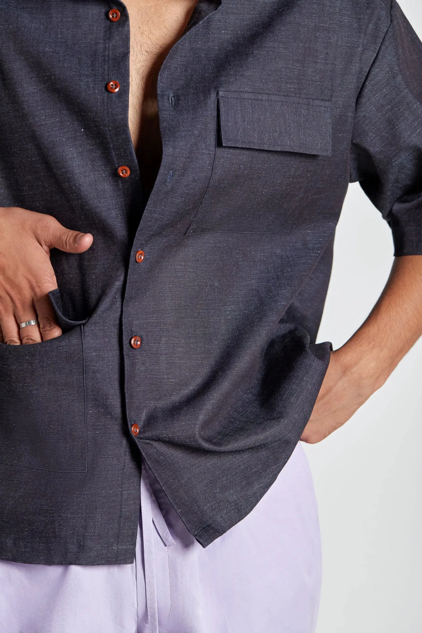 Indigo Odd Pocket Shirt