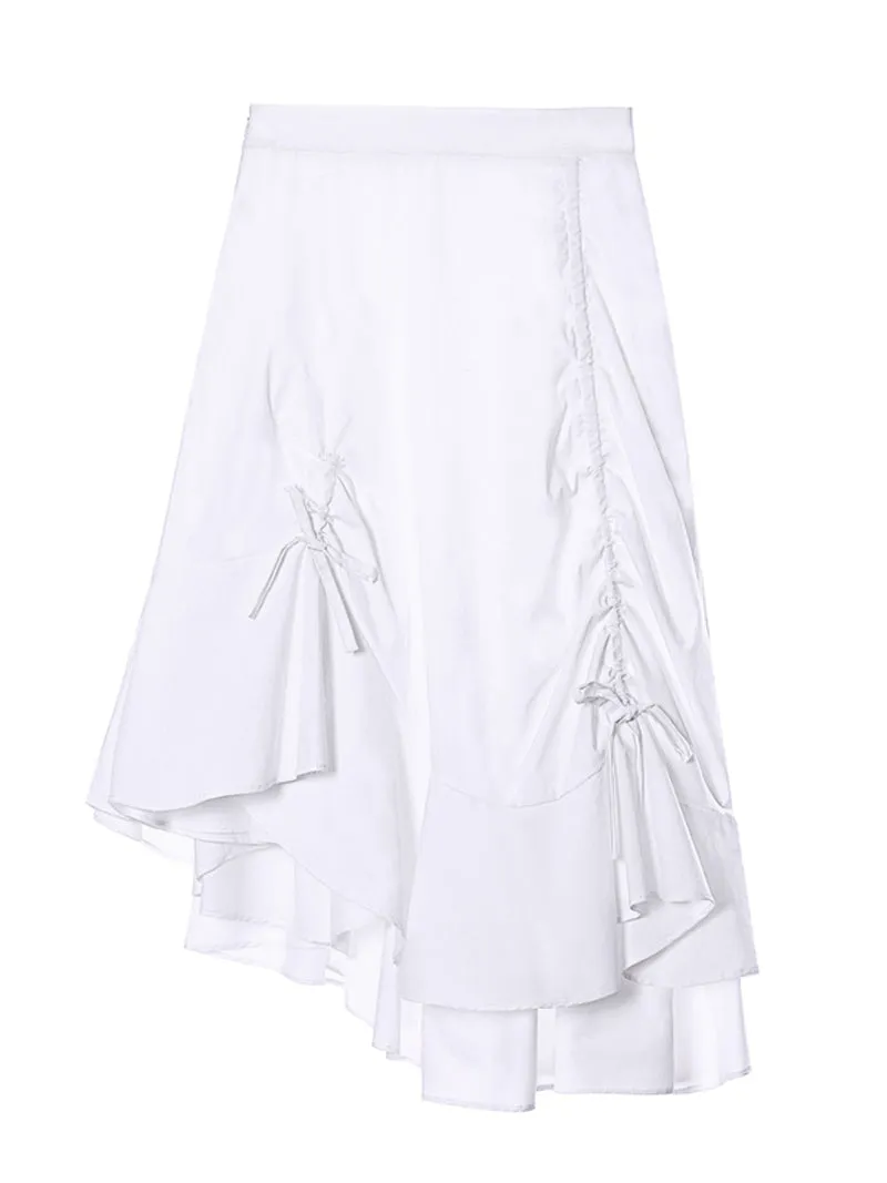 Irregular Drawstring Layered Sweet Skirt