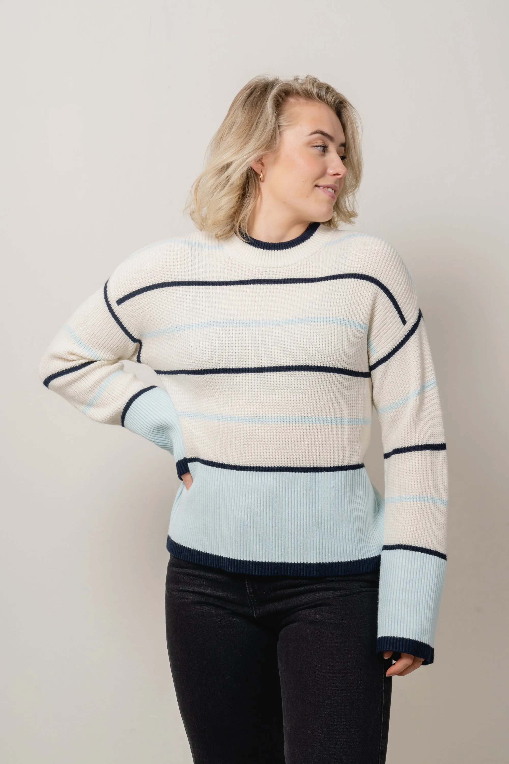 Kaina Jilli Pullover - Egret/Sky Cap