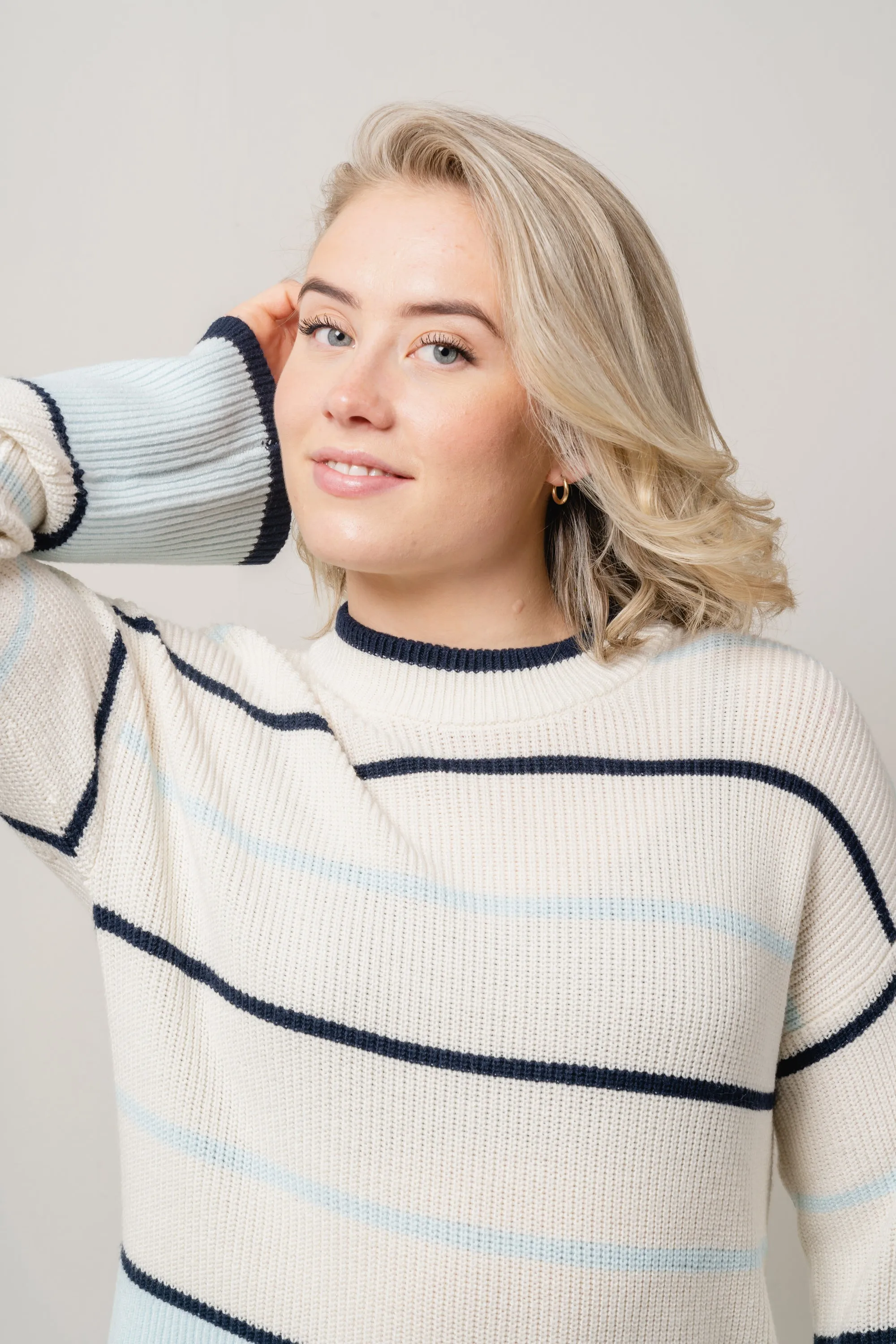 Kaina Jilli Pullover - Egret/Sky Cap