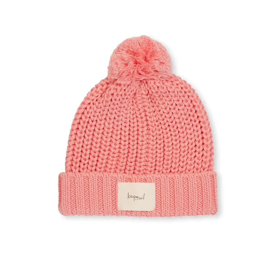 KaPow Kids - Knit Pom Pom Beanie Bubblegum