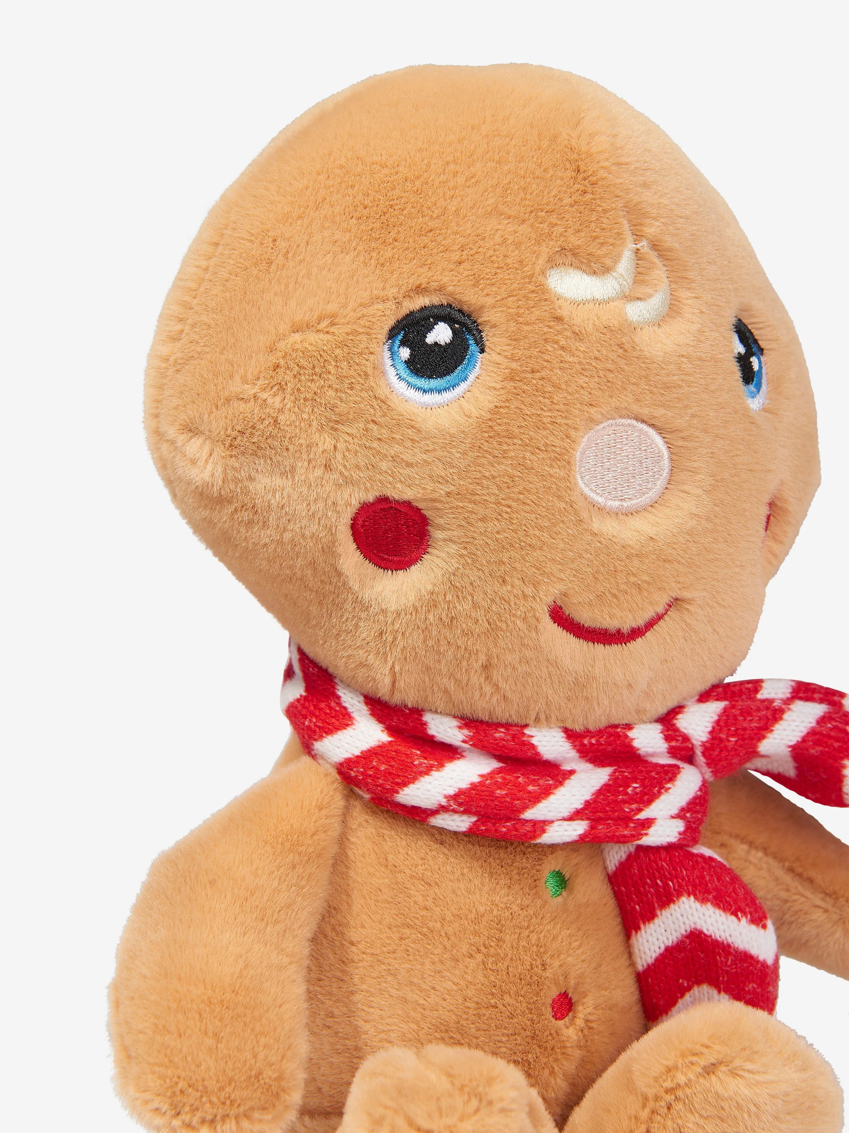 Keel Toys Kids Keeleco Christmas Beanie Pals-Gingerbread Man in Multicolour (20cm)