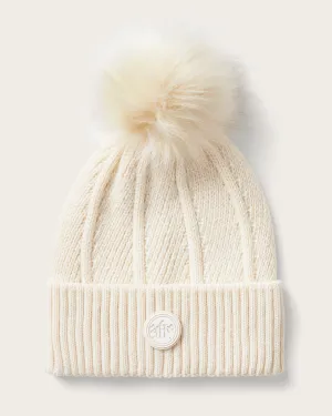Kids Willow Pom Beanie in Chalk