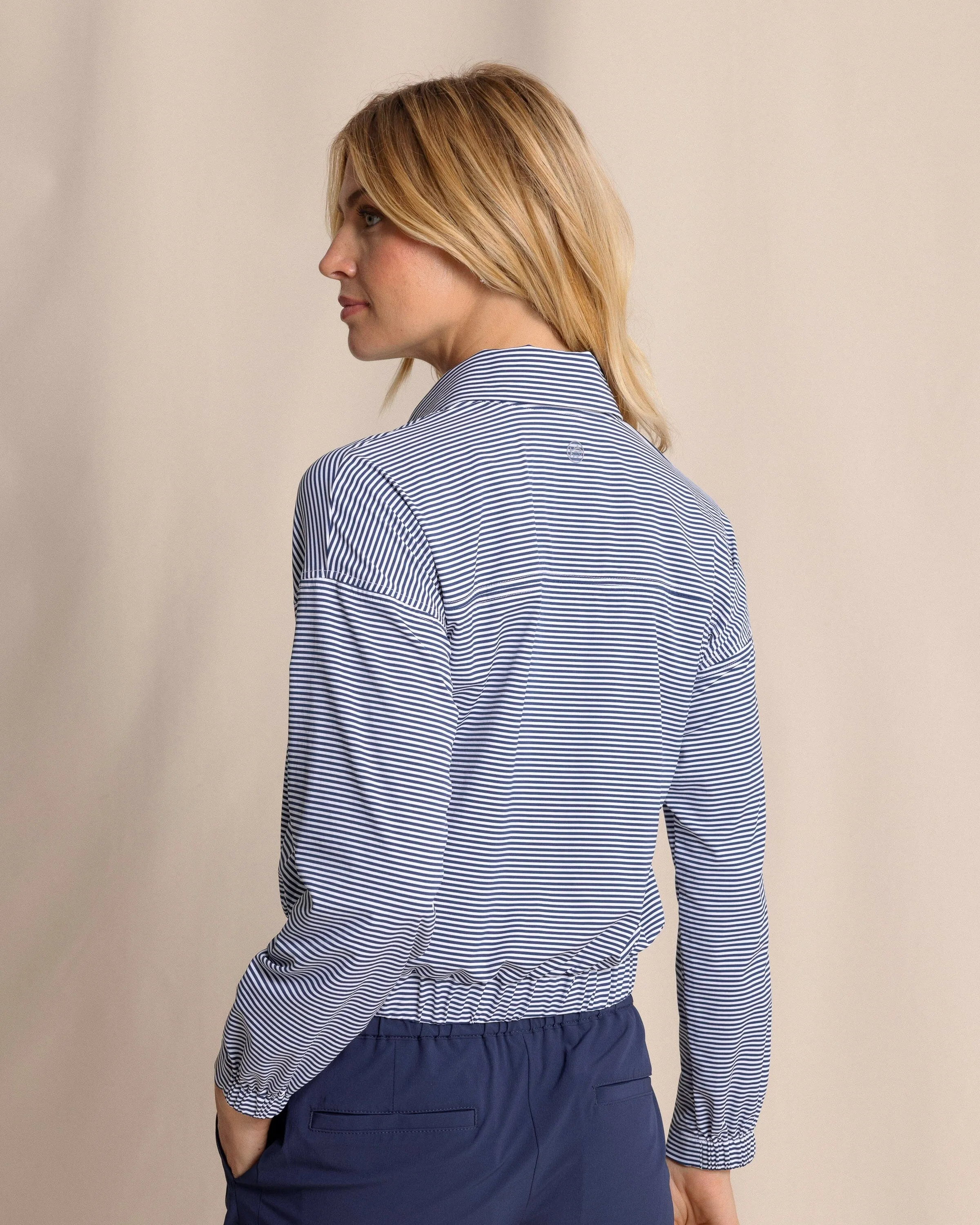 Kira Half Zip Stripe Pullover