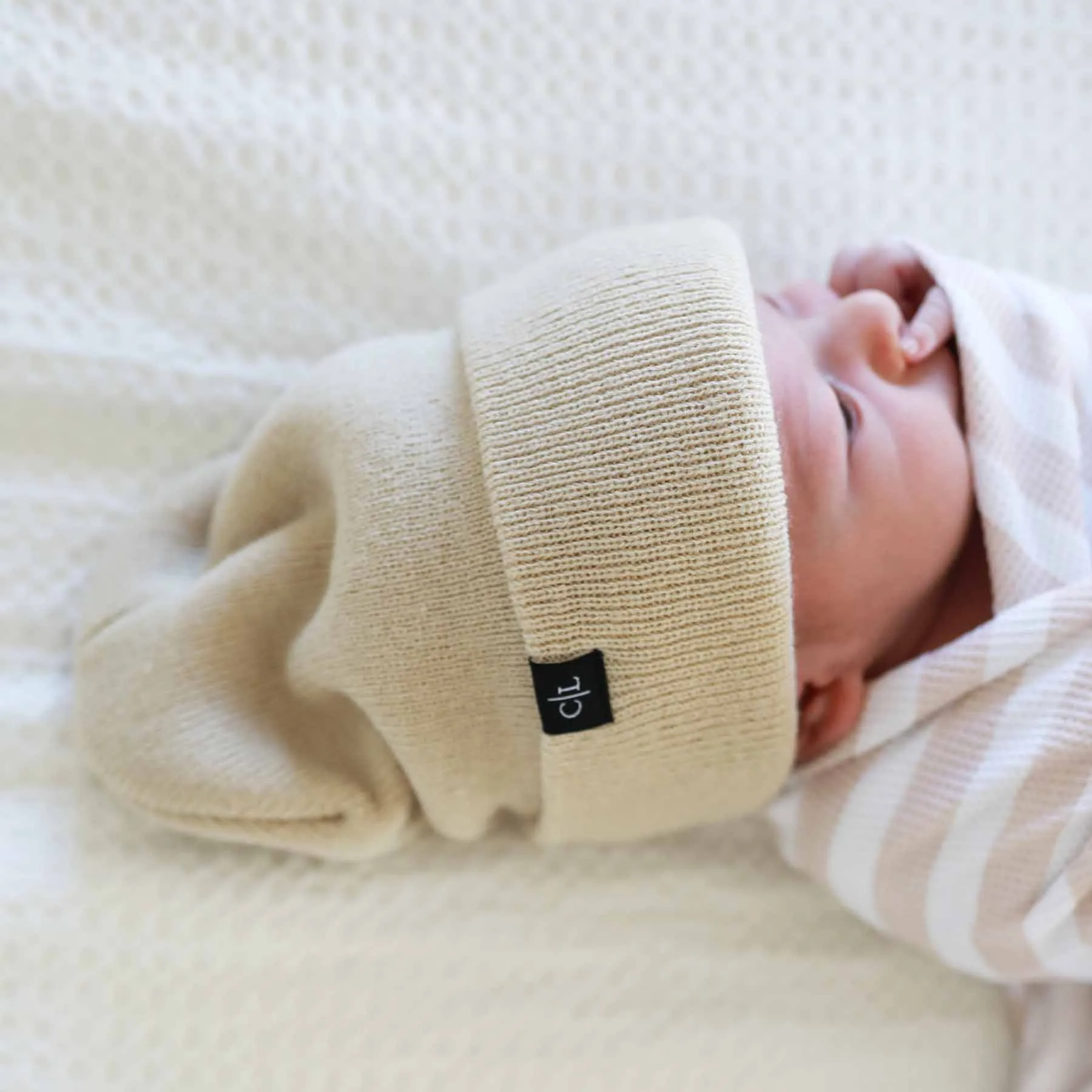 Knit Baby Beanie | Ecru