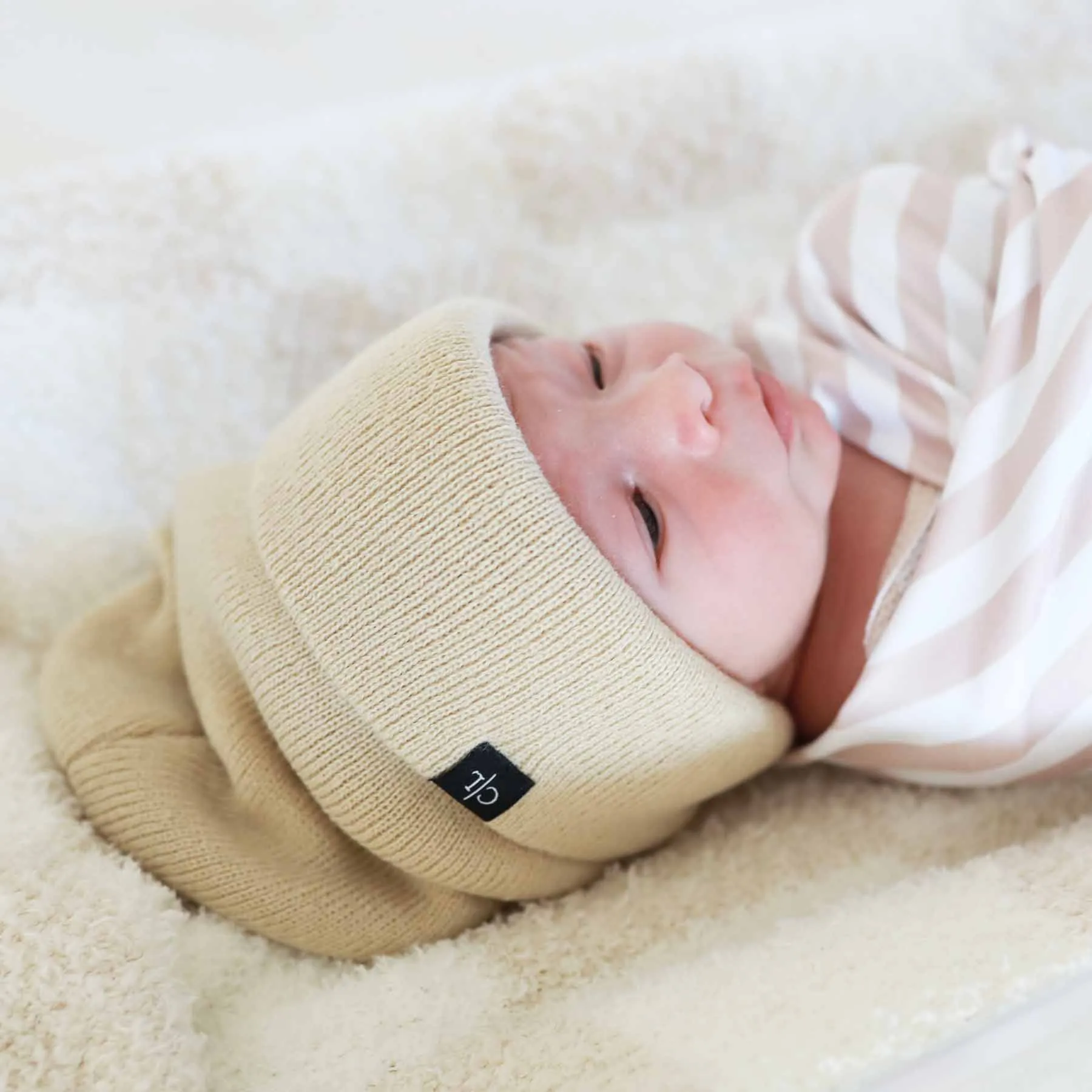 Knit Baby Beanie | Ecru