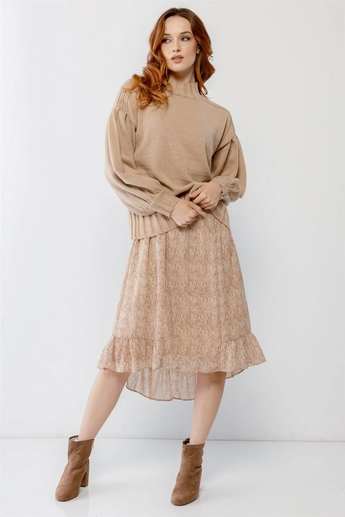 Knit Crew Neck Long Sleeve Sweater