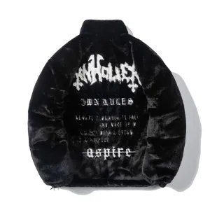 KOR Fancy Style Baggy Rabbit Fur Retro Coats