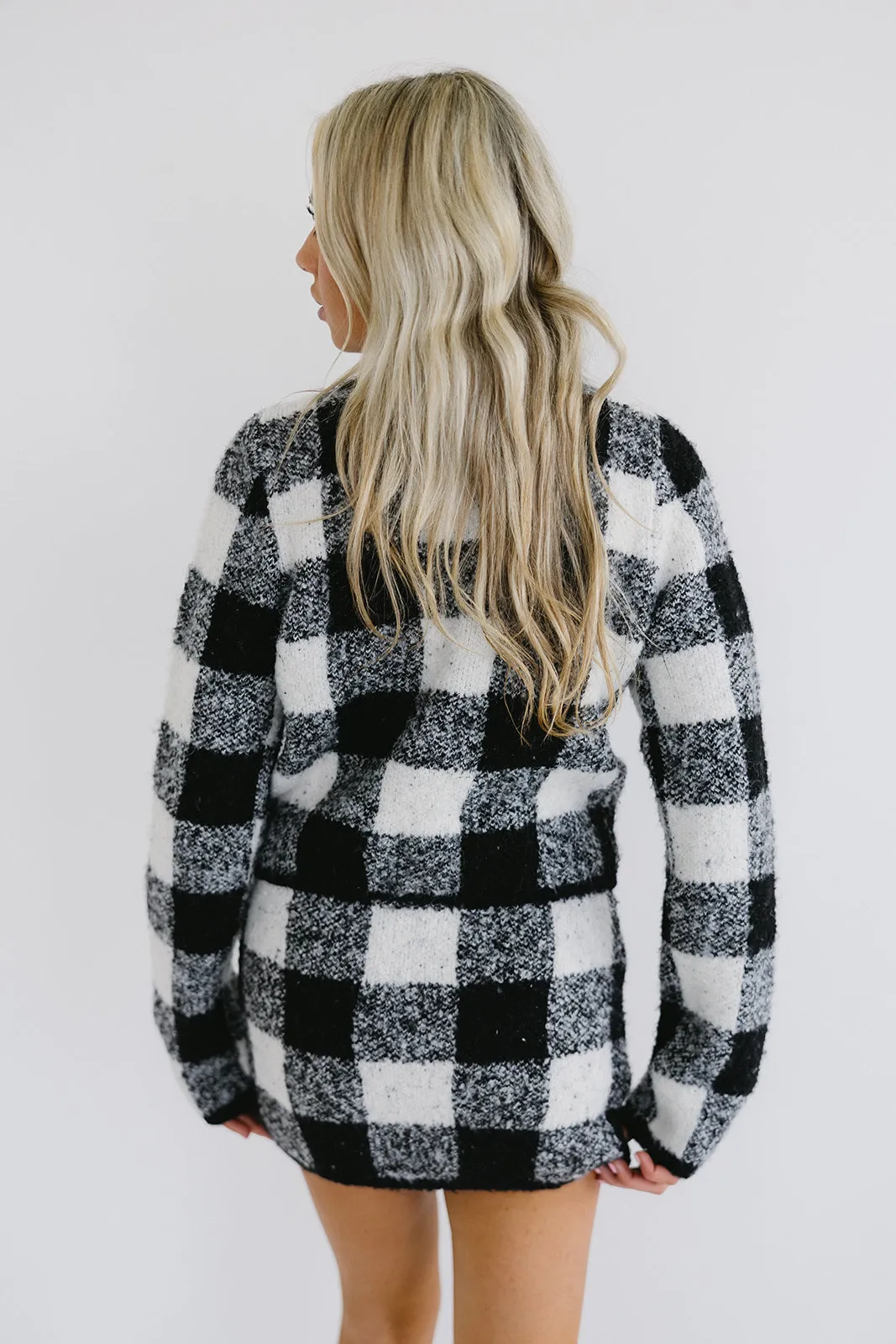 Korbyn Plaid Cardigan - Black