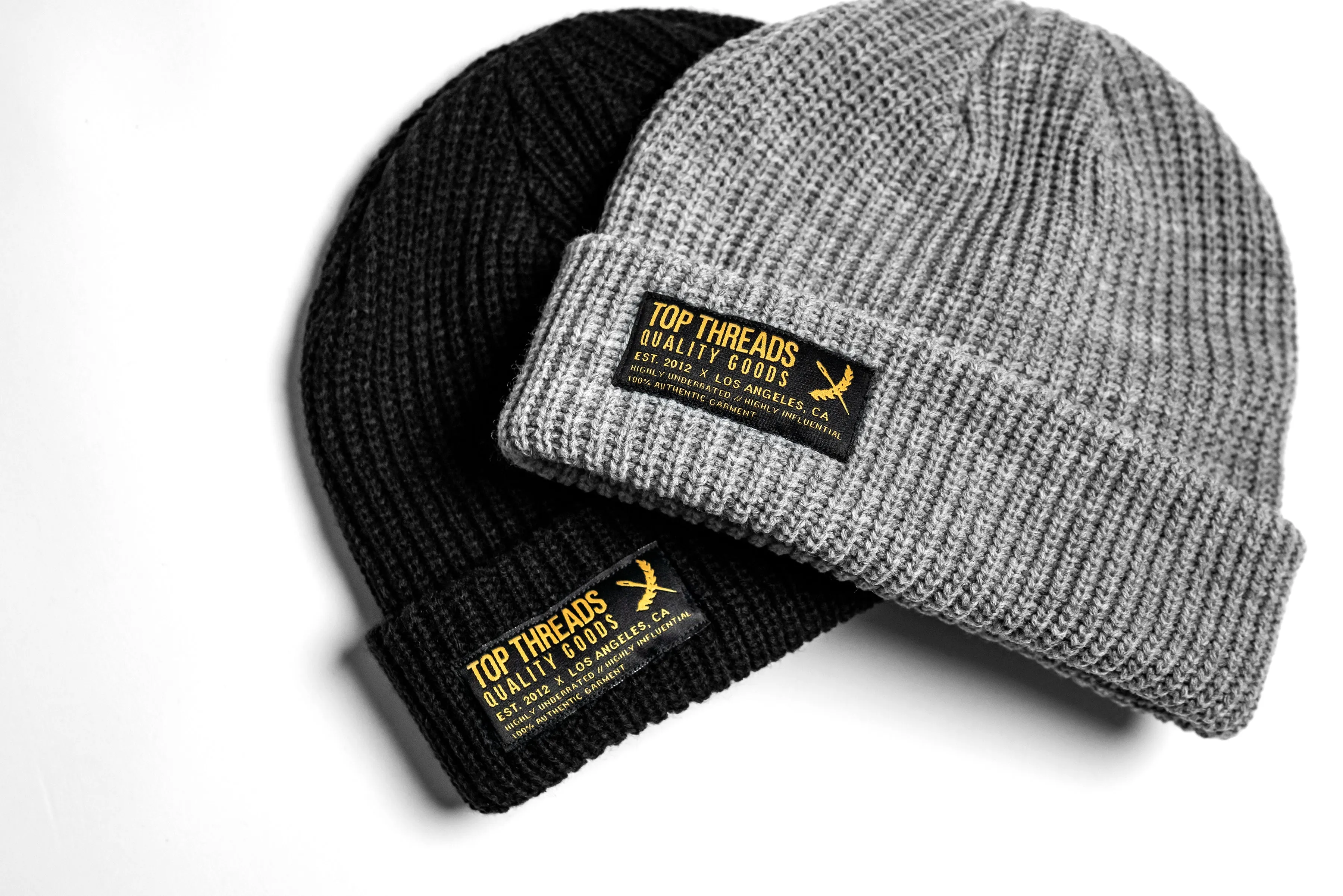Label Knit Beanie - Heather Grey