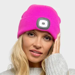 Ladies Pink LED Beanie