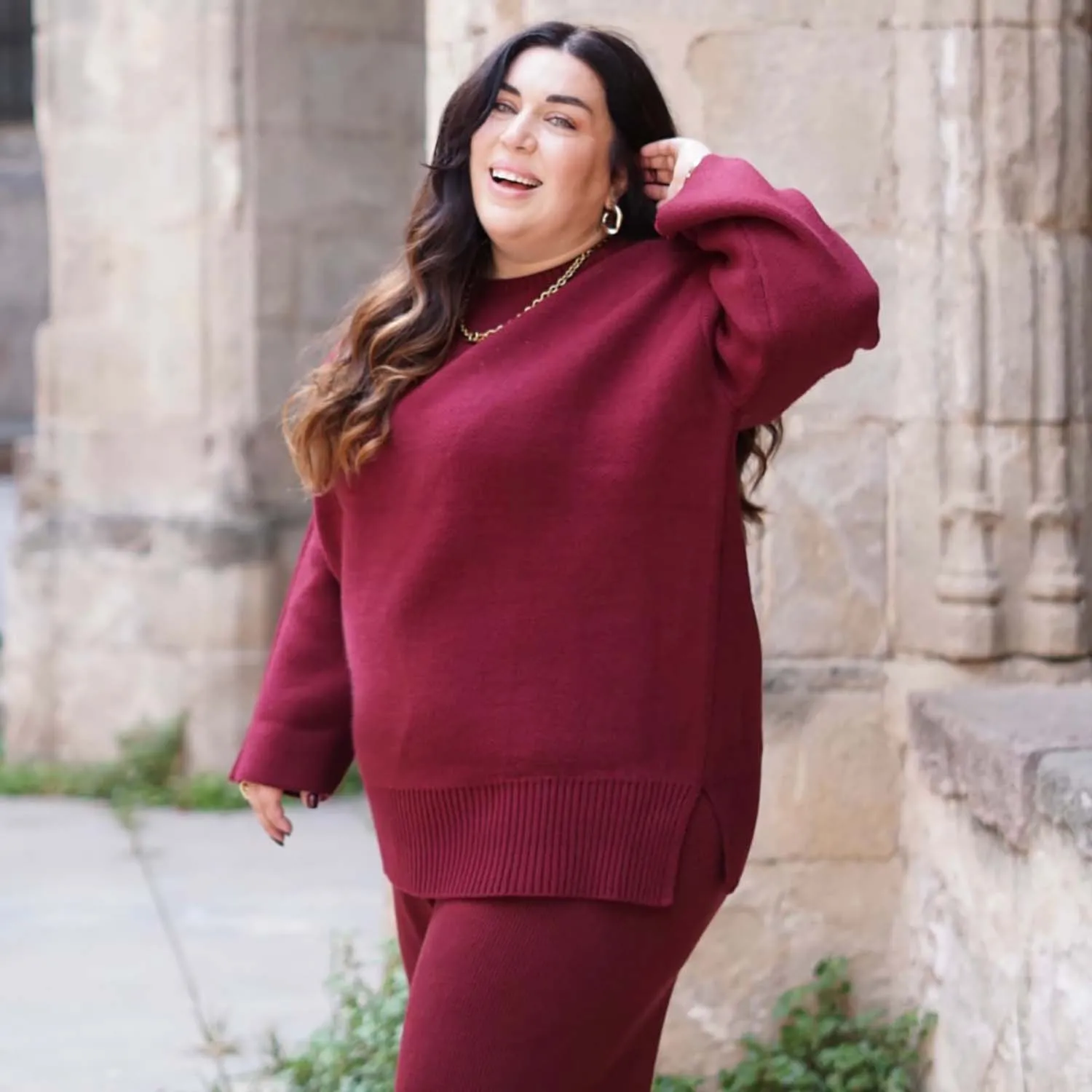 Langer Strickpullover - Roast