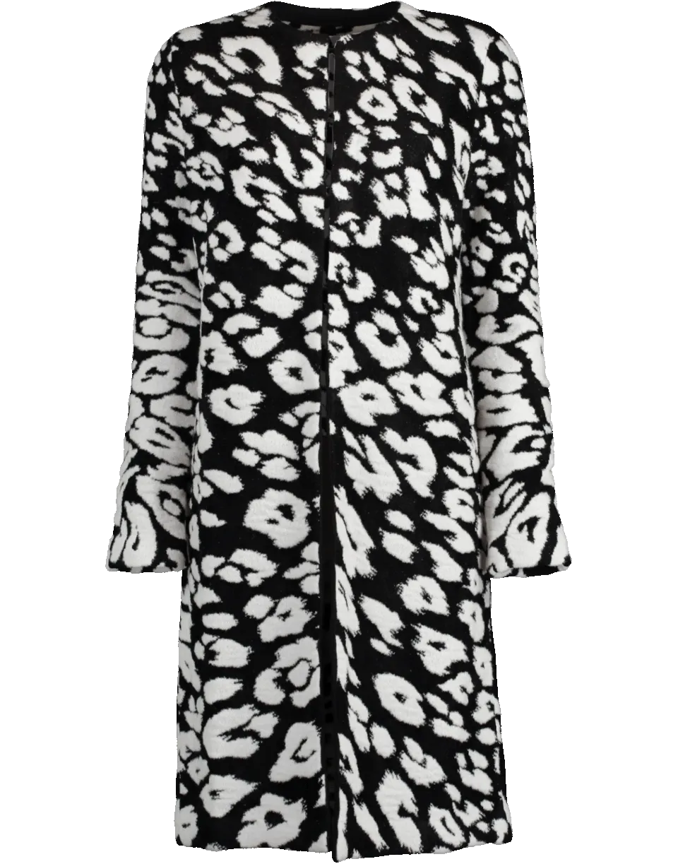 Leopard Knit Coat